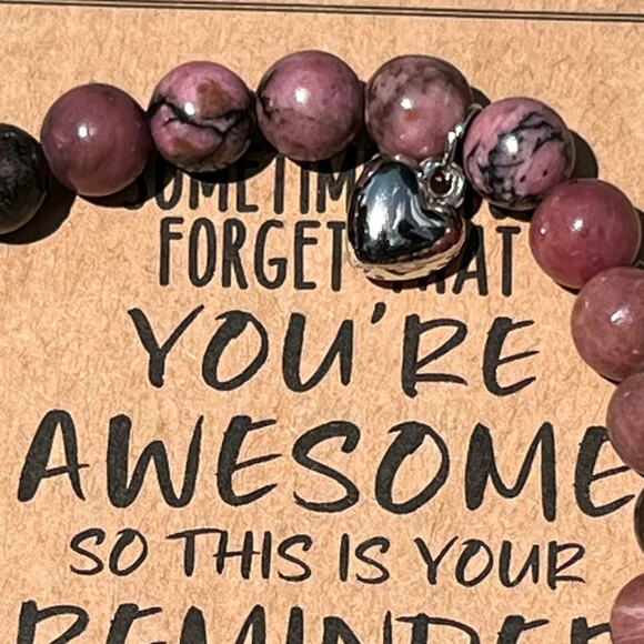 Stone Bracelet New You are Awesome Positive Affirmation Stretches Gift Present - Picture 2 of 3
